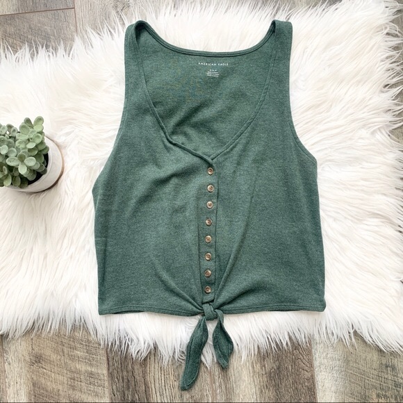 American Eagle Outfitters Tops - American Eagle Green Button Front Top